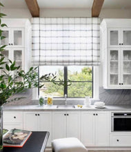 Modern Farmhouse Roman shades CUSTOM fabric QUICK SHIP buffalo plaid roman shades check kitchen relaxed flat roman blinds window linen shade