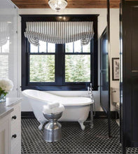 Modern Farmhouse Roman Shades QUICK SHIP gray plaid roman shades grey check kitchen tulip shades linen roman shades grey check gray valance