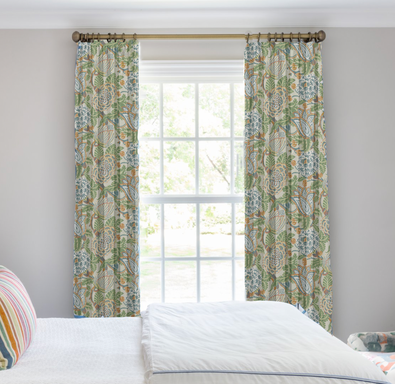 IMMEDIATE SHIP THIBAUT Mitford Beige curtains large floral print