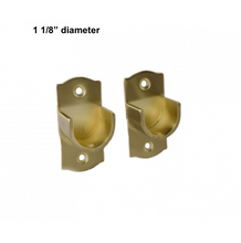 PAIR of INSIDE MOUNT Curtain Rod Bracket inside bracket brushed Brass nickel black iron Curtain Rod bracket end bracket center bracket