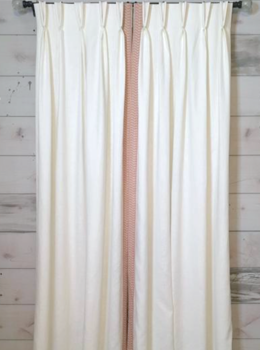 Blush Curtains white with pink trim Nursery curtains pink coral curtains Trimmed drapes curtain panels curtains with trim tape ribbon border