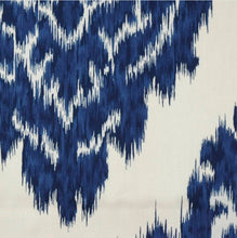 Blue IKAT curtains blue ivory curtains Duralee kilim drapes curtains custom designer curtain panel dining extra long blue navy ikat curtain