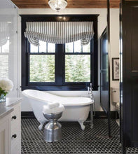 Modern Farmhouse Roman Shades QUICK SHIP gray plaid roman shades grey check kitchen tulip shades linen roman shades grey check gray valance