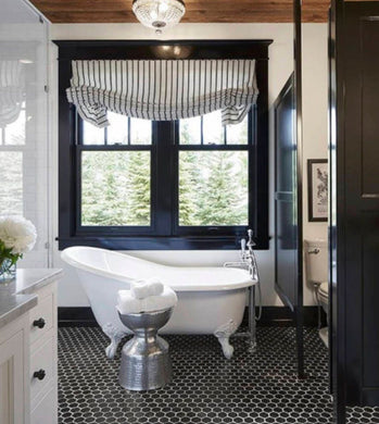 Modern Farmhouse Roman Shades QUICK SHIP gray plaid roman shades grey check kitchen tulip shades linen roman shades grey check gray valance