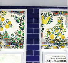 ROMAN SHADES CUSTOM Schumacher Citrus Garden window shade valence kitchen valance citrus garden primary or pool lemons oranges bright yellow