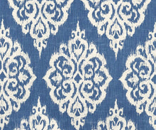 IMMEDIATE SHIP PAIR Blue Ikat curtains blue white curtains denim drapes curtains custom designer curtain panel dining extra long medium blue