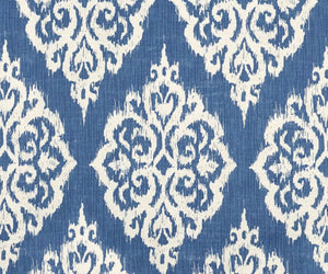 IMMEDIATE SHIP PAIR Blue Ikat curtains blue white curtains denim drapes curtains custom designer curtain panel dining extra long medium blue