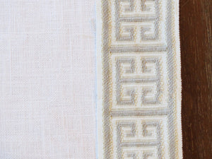 Greek Key Curtains with trim Nursery curtains navy trim curtains Trimmed drapes curtain panels curtains with trim tape ribbon grey beige