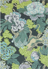 Green Pink Curtains THIBAUT curtains blues curtain panels thibaut drapery blue chinoiserie curtains large floral curtains blue floral Honshu