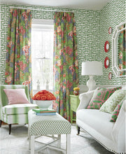 Green Pink Curtains THIBAUT curtains blues curtain panels thibaut drapery blue chinoiserie curtains large floral curtains blue floral Honshu