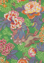 Green Pink Curtains THIBAUT curtains blues curtain panels thibaut drapery blue chinoiserie curtains large floral curtains blue floral Honshu