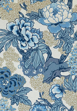 Blue Green Curtains THIBAUT curtains blues curtain panels thibaut drapery teal chinoiserie curtains large floral curtains blue floral Honshu