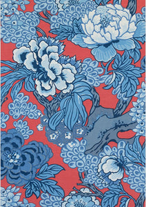 Blue Green Curtains THIBAUT curtains blues curtain panels thibaut drapery teal chinoiserie curtains large floral curtains blue floral Honshu