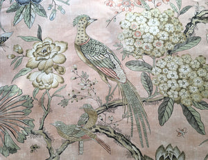 Jacobean curtains THIBAUT curtains custom curtain panels yellow gray curtains grey yellow curtains traditional curtains peacock floral