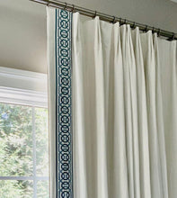 Samuel & Sons Trim curtains with trim wide trim tape trim aqua greek key trim green curtains wide tape 4" inch trim ODORI embroidered border