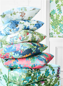 Thibaut Central Park pillow cover navy pink pillow bold floral pillow thibaut pillow chinoiserie pillow sky blue green pillow turquoise pink