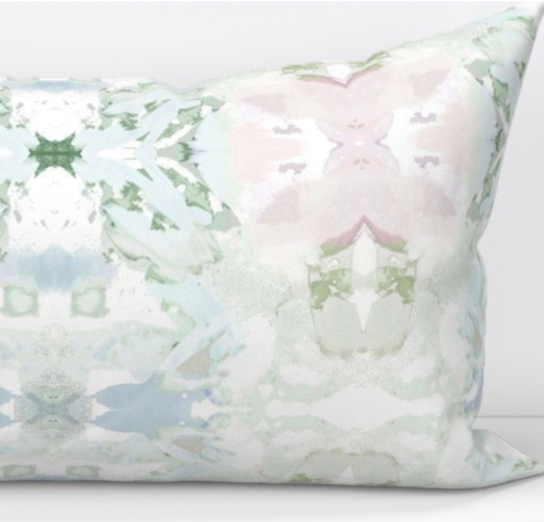 NEW Pink green blue pillow pink mist blue accent pillow