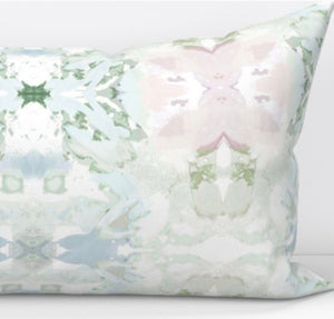 NEW Pink green blue pillow pink mist blue accent pillow chinoiserie pastel design pillow greens blues pinks blush lumbar 18x18 20x20 soft