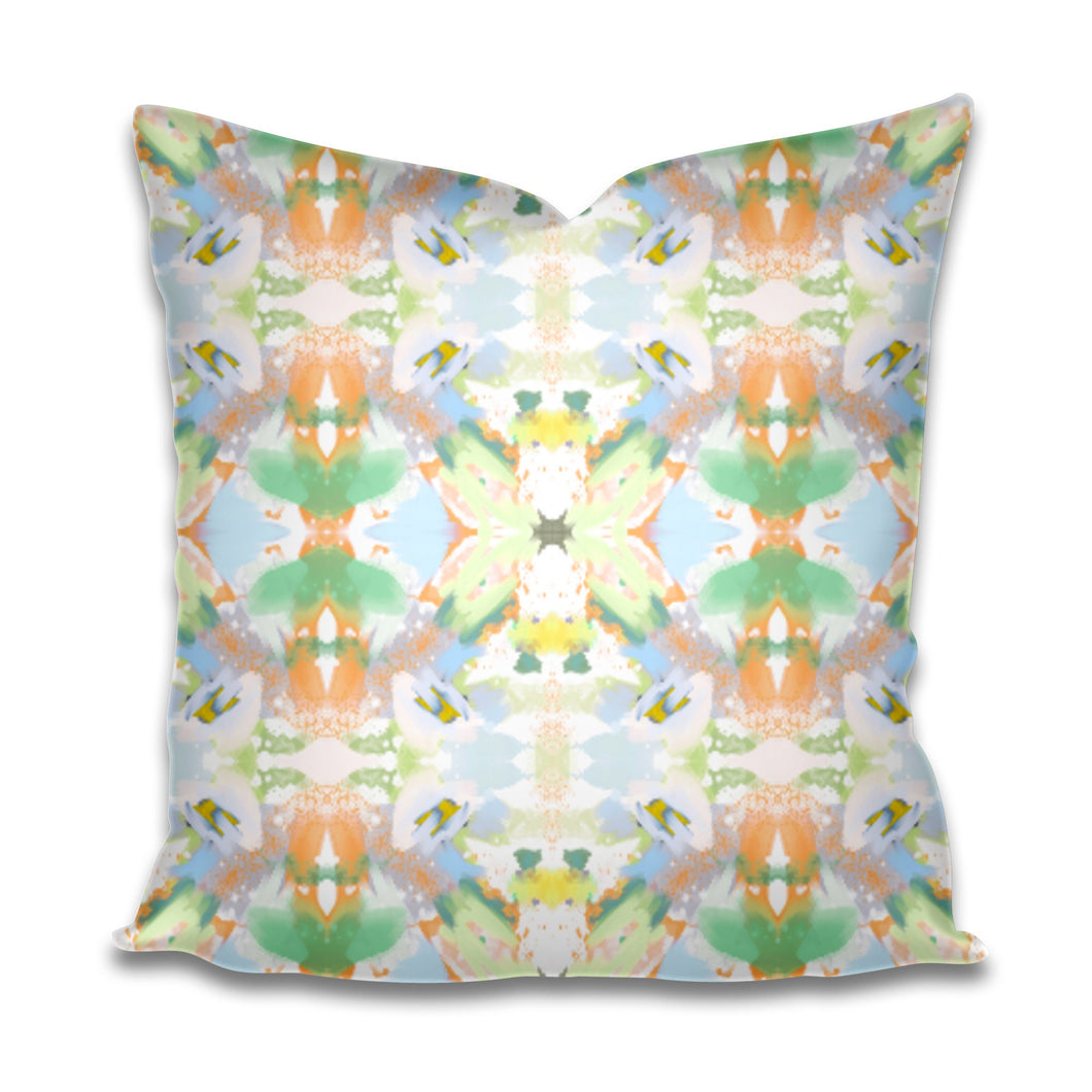 IMMEDIATE SHIP Orange green yellow pillow mist blue accent pillow citrus pillow design pillow greens blues sorbet orange lumbar pillow soft