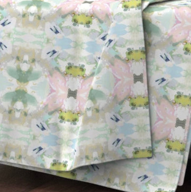 NEW SHIP Pink green blue throw blanket mist blue chartreuse accent throw fleece soft cozy chinoiserie pastel design throw accent blanket park fleece laura blanket laura bedding park dorm