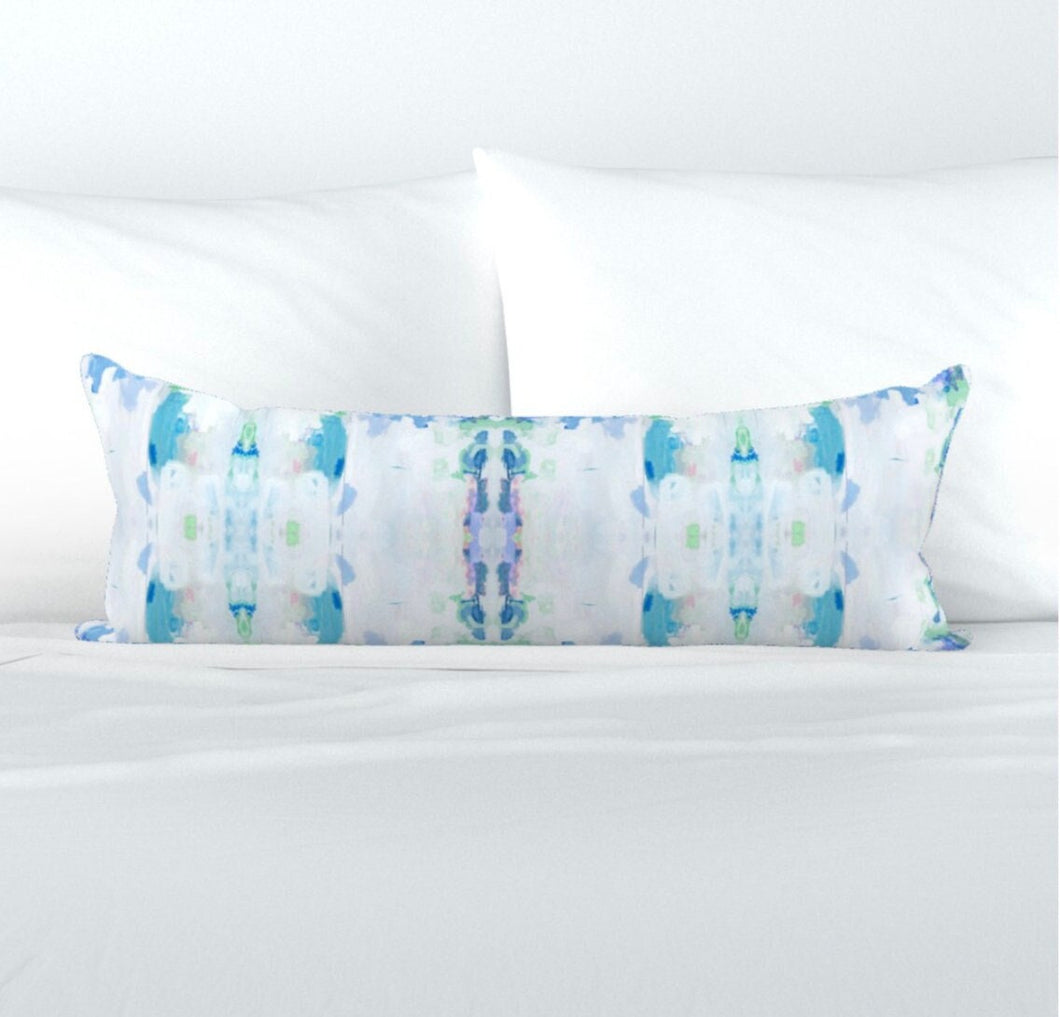 NEW Casade Blue aqua green pillow mist blue accent pillow chinoiserie pastel design pillow greens pinks aqua lumbar pillow soft all sizes laura park wintergreen pillow laura park pillow laura park brooks avenue martini olives pillow laura park dupe