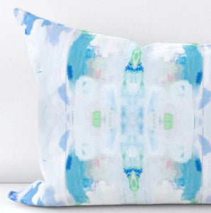 NEW Casade Blue aqua green pillow mist blue accent pillow chinoiserie pastel design pillow greens pinks aqua lumbar pillow soft all sizes