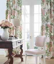 Soft Blue Gold Floral Curtains Thibaut Living room statement curtains pop of color Camellia Garden drapery panels blue yellow green drapes