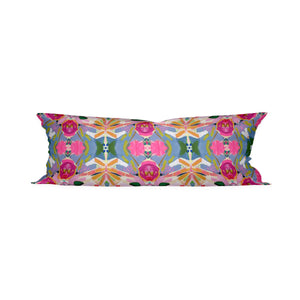 Dorm room pillow lumbar pink green artist