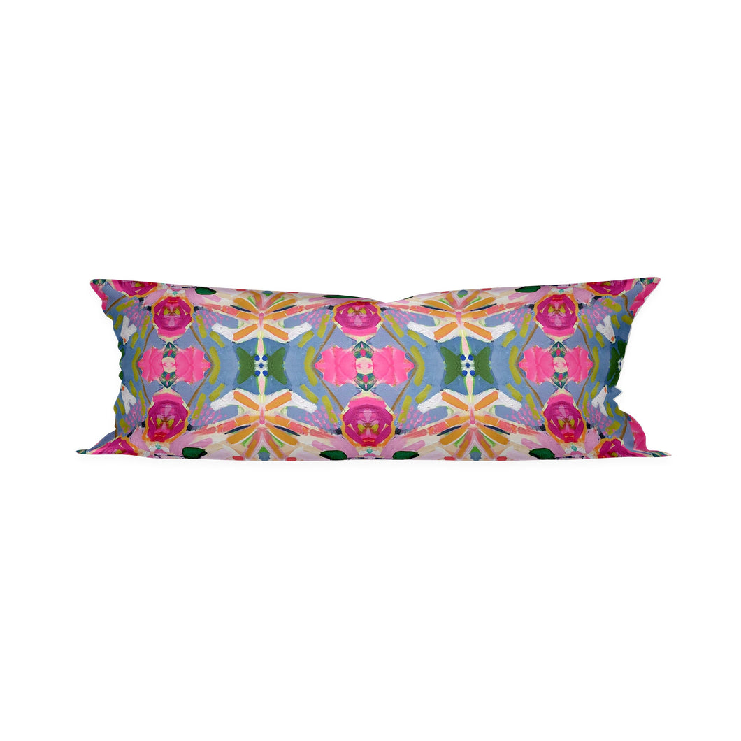 Dorm room pillow lumbar pink green artist