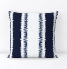 NAVY White Stripe Curtains navy blue drapes =dark blue ikat stripe print curtains living room curtains dining room bedroom navy