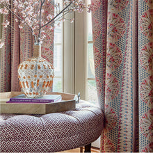 THIBAUT CURTAINS thibaut CAIRO fabric oriental curtains pink green curtains blue green curtains thibaut drapes oriental drapes asian pink