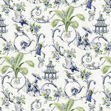 Modern toile Mandarin roman shades CUSTOM sizes blue green oriental asian window shade cordless pagoda kitchen shade urban shade boho shade