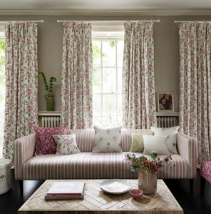 Pink Green floral curtains roses white green pink curtains large floral curtains living room sunroom floral pink roses large drapes