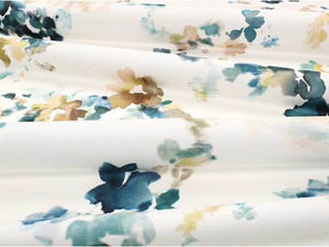 Watercolor blue pink green curtains cotton pretty curtains asian curtains CUSTOM curtain panels floral watercolor long custom length