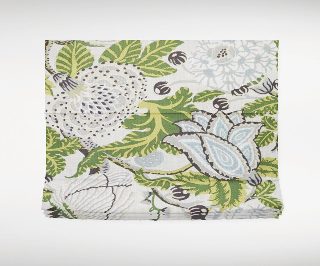 Thibaut Roman shade Mitford roman shade green and white Aqua beige window shade bedroom roman blinds window floral roman shades blinds