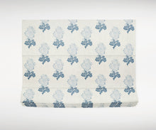 Block Print Blue Roman Shade blue grey fabric Thibaut roman shade silk road asian loire french blue window shade kitchen sink shade