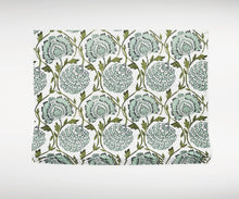 Block Print Aqua Green Roman Shade spa blue shade fabric floral vine roman shade beige blue and green shade kitchen sink shade