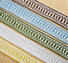 Samuel & Sons Trim curtains with trim wide trim tape trim aqua greek key trim green curtains wide tape 4" inch trim ODORI embroidered border