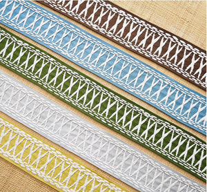 Samuel & Sons Trim curtains with trim wide trim tape trim aqua greek key trim green curtains wide tape 4" inch trim ODORI embroidered border