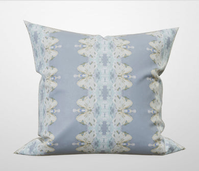 Light blue ivory pillow Hamptons Floral accent pillow art deco pillow design pillow soft soothing sorbet soft blue lumbar pillow 22x22 20x20