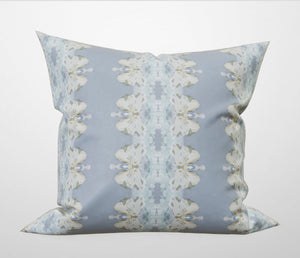 Light blue ivory pillow Hamptons Floral accent pillow art deco pillow design pillow soft soothing sorbet soft blue lumbar pillow 22x22 20x20