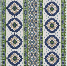 Navy Orange Ikat Curtains Indigo Curtains Large Floral curtains red blue drapes drapery extra long custom size extra wide oriental
