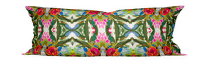 Boho pillow BLOOMIN' TEXAS accent boho girls dorm southwestern pink painterly kaleidoscope soft custom sizes lumbar bolster green pink blue