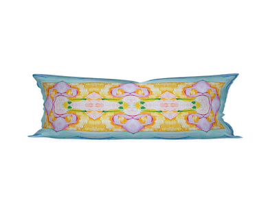 POOLSIDE MIAMI pillow accent boho girls dorm yellow blue pink painterly kaleidoscope soft custom sizes lumbar bolster bed pillow green blue