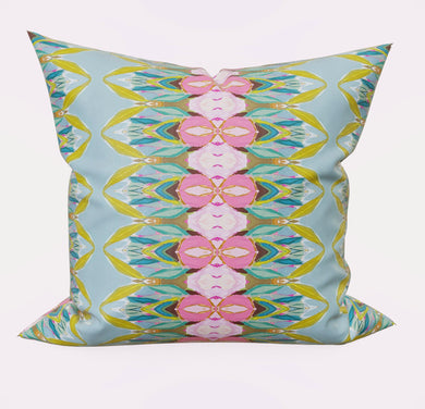 SUCH A FLIRT green pink pillow aqua blue chartreuse accent pillow mirrored pastel design pillow greens blues citron lumbar pillow