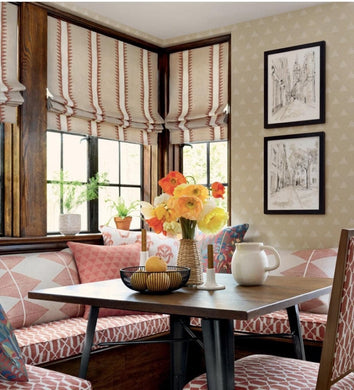 Thibaut Trailhead Roman Shade custom sizes all colors thibaut orange beige neutral pillow stripe clay green vertical stripe custom shade