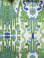 Green Blue Roman Shades CUSTOM size Bombay Kelly Green roman shades ikat kitchen window shades blue green window shades designer my size