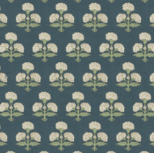 Pretty Blue Roman Shade blue green fabric roman shade floral block print silk road asian fan green and blue window shade kitchen sink shade