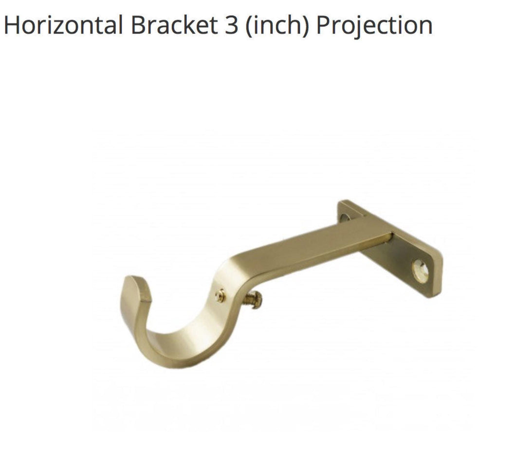 Curtain Rod Bracket basic support bracket HORIZONTAL mount BRACKET bracket Brass Curtain Rod bracket end bracket center bracket Brass