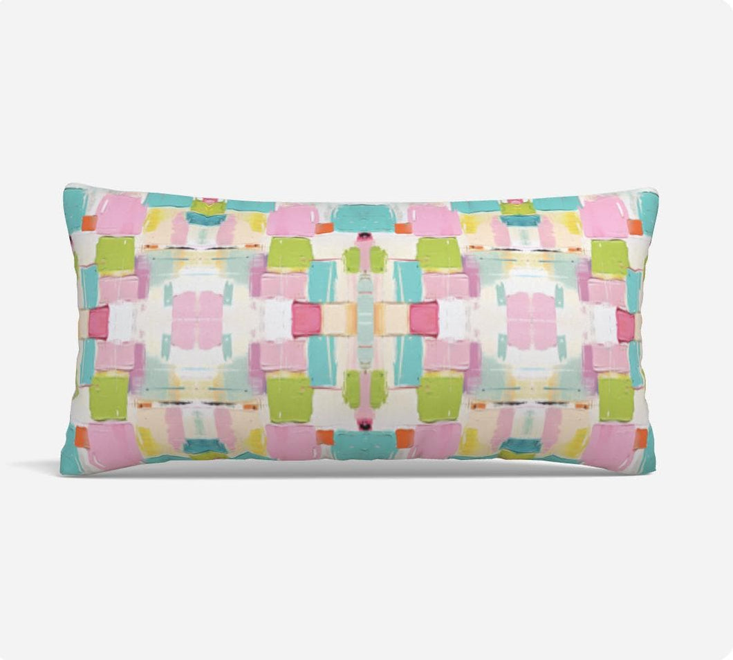 QUICK SHIP Pink Preppy pillow turquoise pillow blue chartreuse accent pillow dorm pastel design girls lumbar 18x18 22x22 12x24 14x20 soft